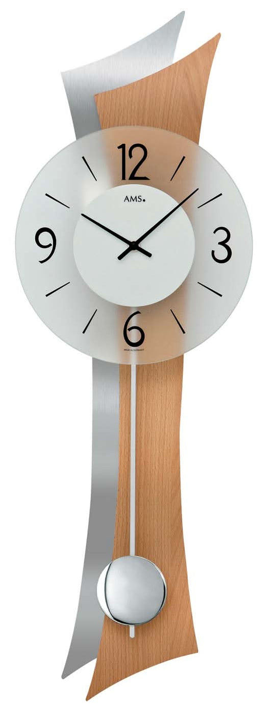 AMS Wall Clock 70 cm Wood • Quartz Movement • Pendulum