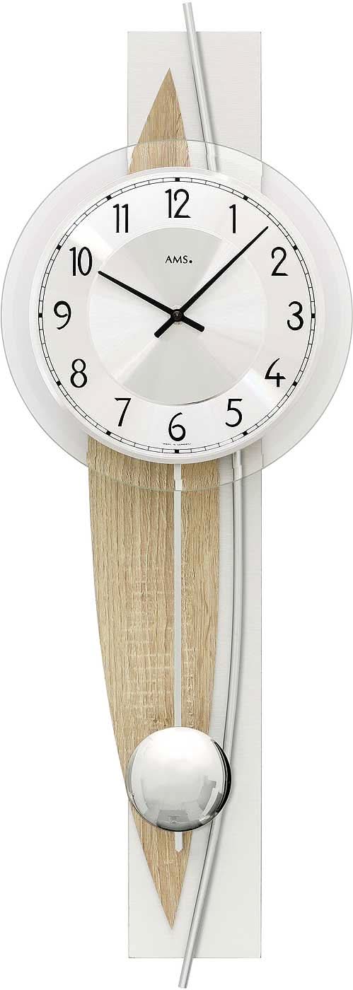 AMS Wall Clock 67x23x8 cm Wood • Modern Design • Precise Quartz Movement