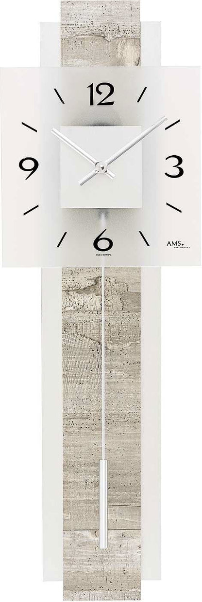 AMS Wall Clock 68x22x7 cm Wood • Precise Quartz Movement • Modern Design