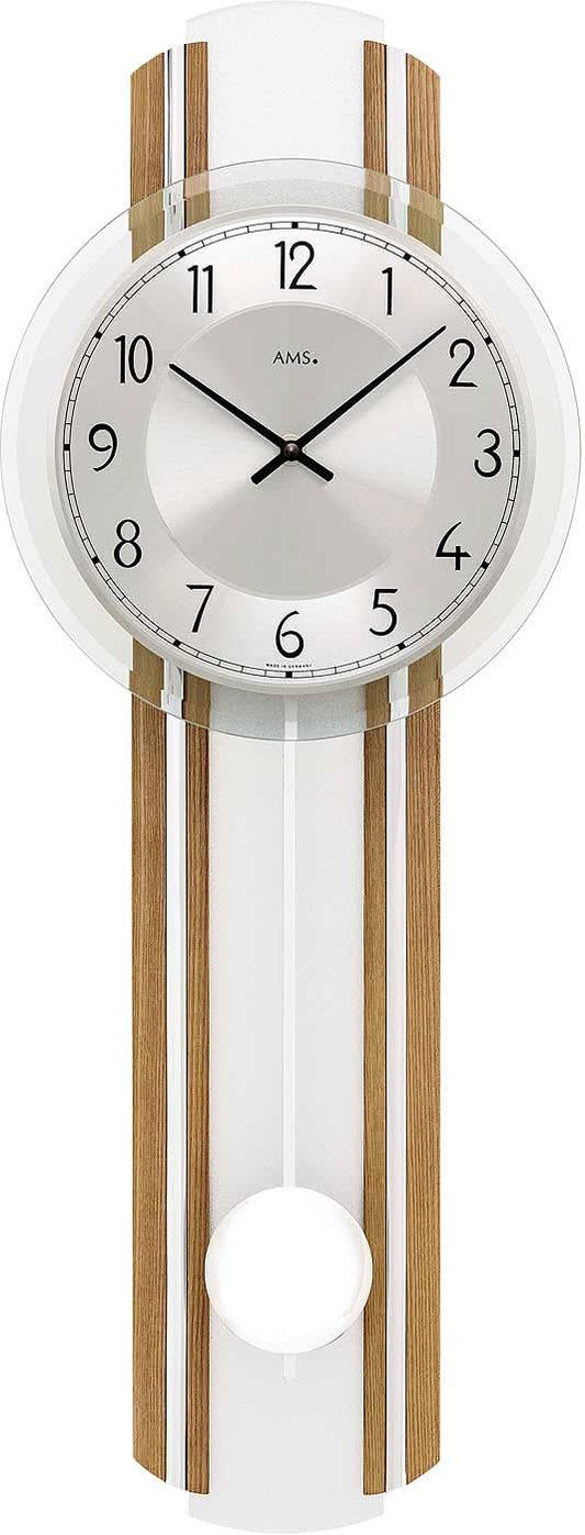 AMS Wall Clock 64x23x7 cm Wood • Quartz Movement • Modern Design
