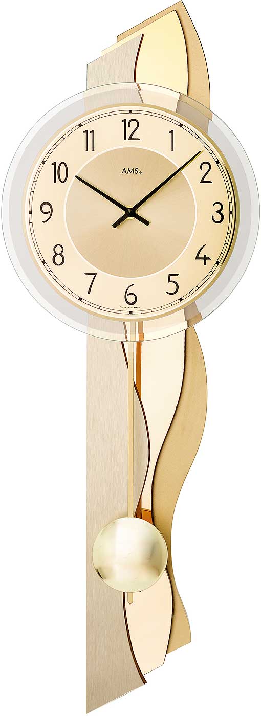 AMS Wall Clock 64x23x8 cm Wood • Quartz Movement • Modern Design