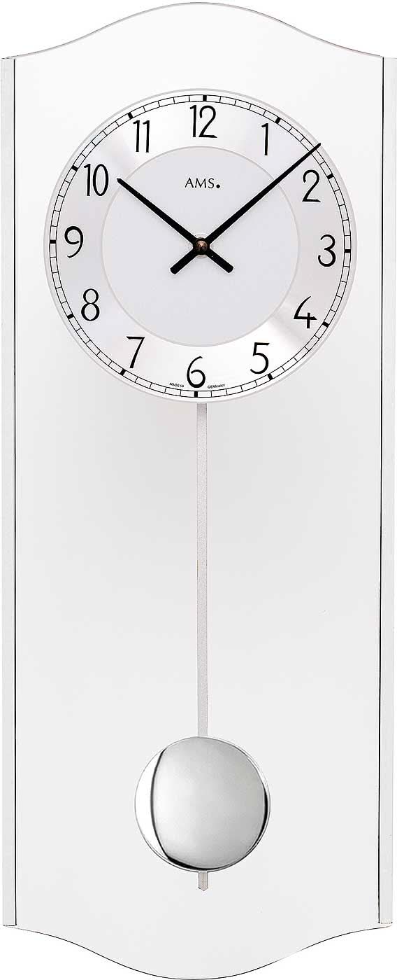 AMS Wall Clock 50x20x5 cm Glass • Modern Design • Pendulum Clock