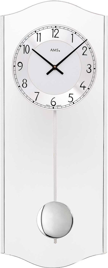 AMS Wall Clock 50x20x5 cm Glass • Modern Design • Pendulum Clock
