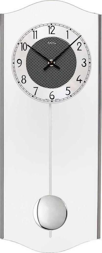 AMS Wanduhr 50x20x5 cm Glas • Moderne Eleganz • Präzises Quarzwerk