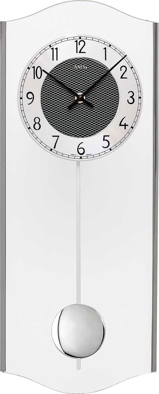 AMS Wall Clock 50x20x5 cm Glass • Modern Elegance • Precise Quartz Movement