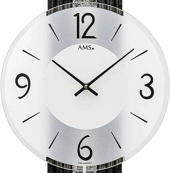 AMS Wanduhr 62x23x6 cm Holz • Quarzwerk • Mit Pendel