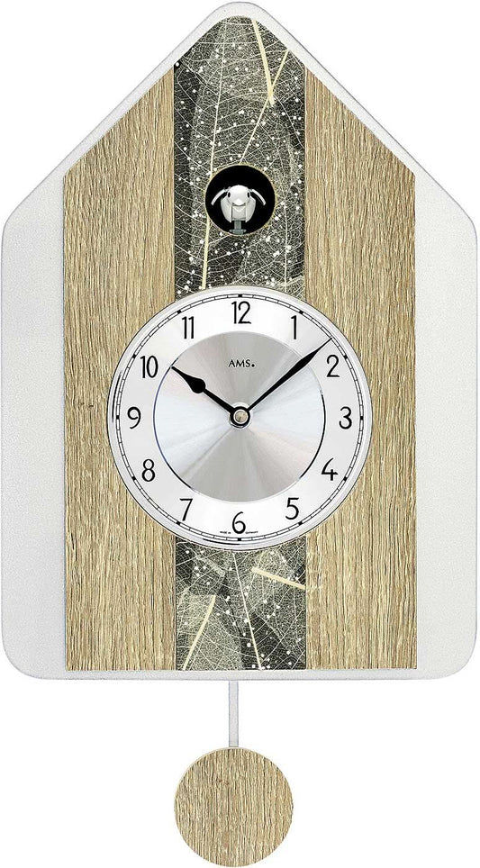 AMS Wall Clock 34x24x5 cm Wood • With Cuckoo Call • Modern Design