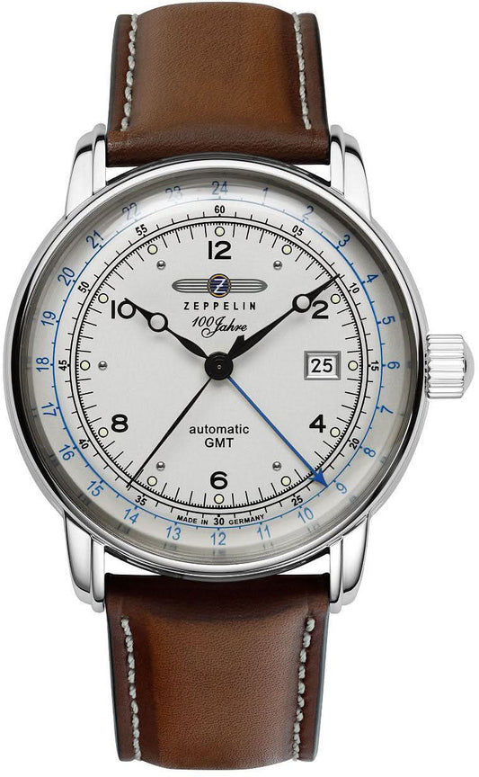 Zeppelin 100 Jahre 8666-1 Herrenuhr • Made in Germany • GMT