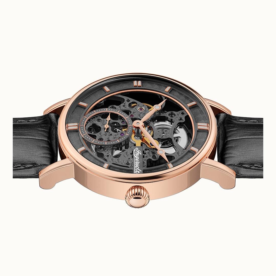 Ingersoll 1892 The Herald I00403B Herren Armbanduhr Schwarz • Skelettwerk • Roségold-Edelstahlgehäuse, Bild 4
