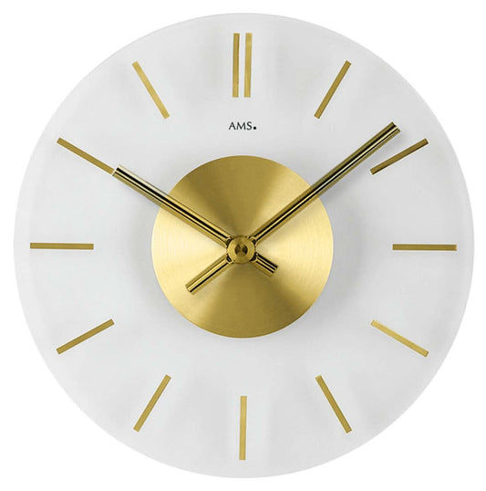 AMS Wanduhr 30x30x4 cm Glas • Quarzuhrwerk • Made in Germany