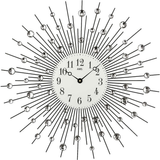 AMS Wanduhr 60 cm Ø Metall • Lautloses Quarzwerk • Modernes Design