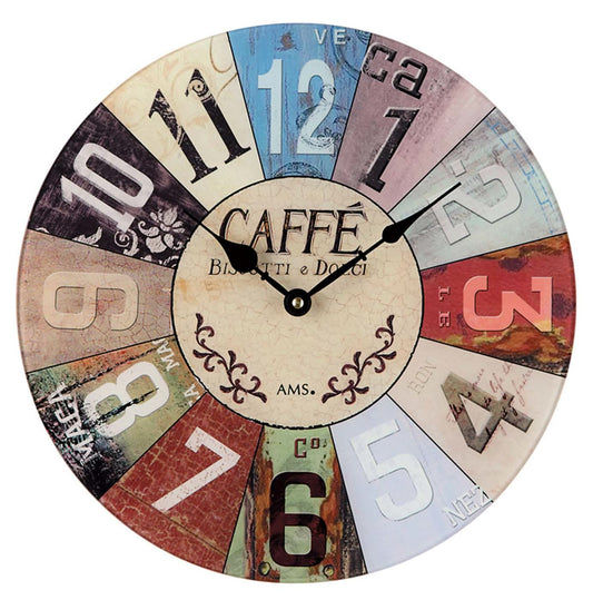 AMS Wanduhr 35x35x3 cm Glas • Modernes Design • Präzises Quarzwerk