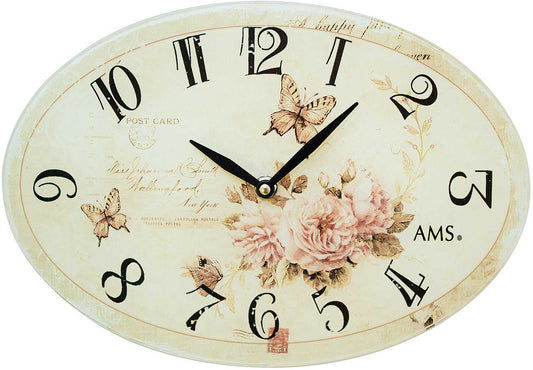 AMS Wanduhr 21x30x4 cm Glas • Modernes Design • Made in Germany