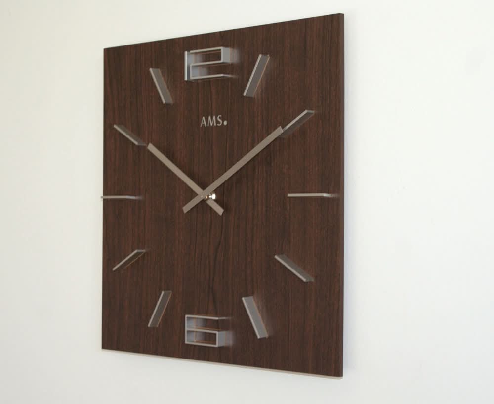 AMS Wanduhr Holz • Zeitloses Design • Präzises Uhrwerk