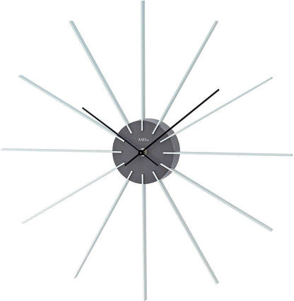AMS Wall Clock 50 cm Ø Plastic, Aluminum • Like sun rays • Precise