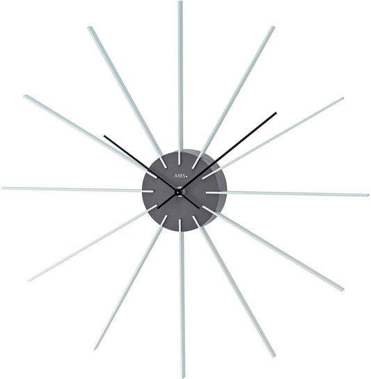 AMS Wanduhr 50 cm Ø Kunststoff, Aluminium • Wie Sonnenstrahlen • Präzise