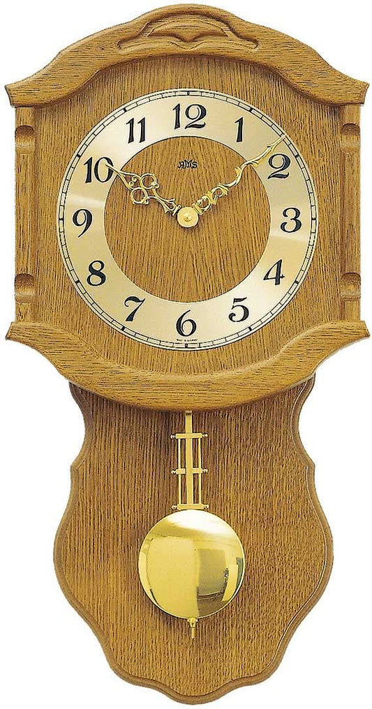 AMS Wanduhr 50x27 cm Holz • Modernes Design • Hochwertiges Holz