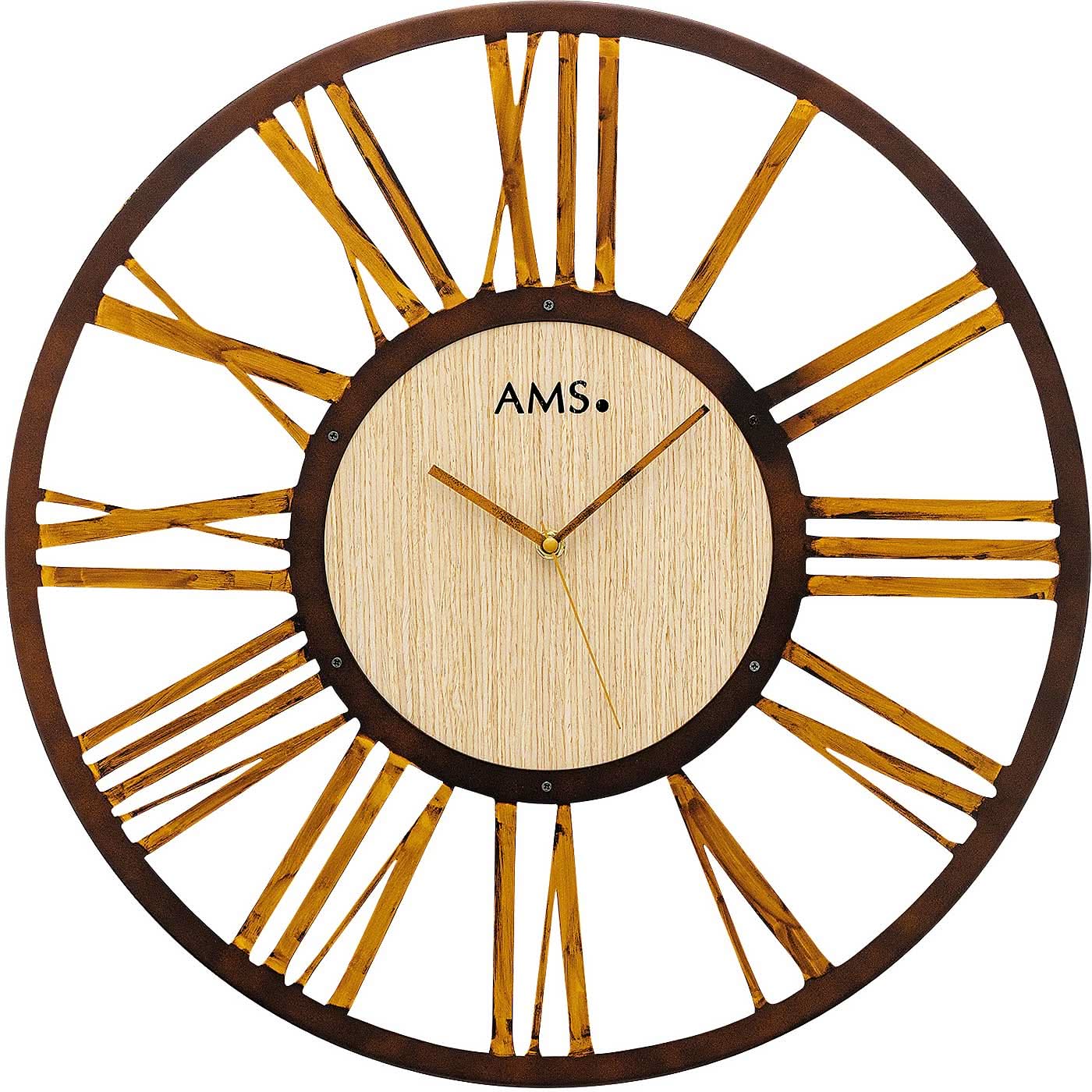 AMS Wanduhr 50x50x5 cm Metall • Quarz Uhrwerk • Made in Germany