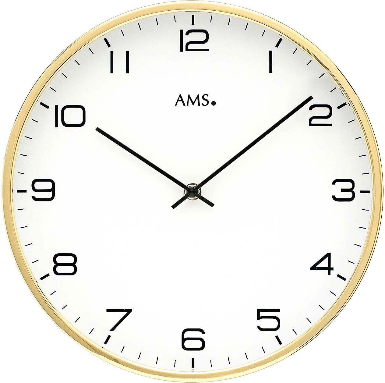 AMS Wanduhr 30x30x5 cm Metall • Präzises Quarzwerk • Modernes Design