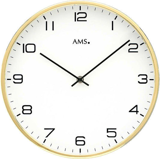 AMS Wanduhr 30x30x5 cm Metall • Präzises Quarzwerk • Modernes Design