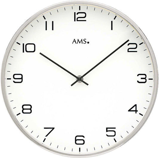 AMS Wanduhr 30x30x5 cm Metall • Quarzuhrwerk • Made in Germany