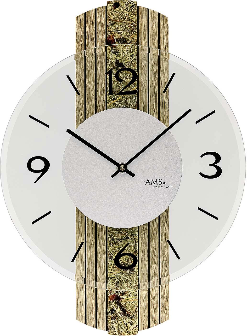 AMS Wanduhr 47x27x6 cm Holz • Quarz • Made in Germany