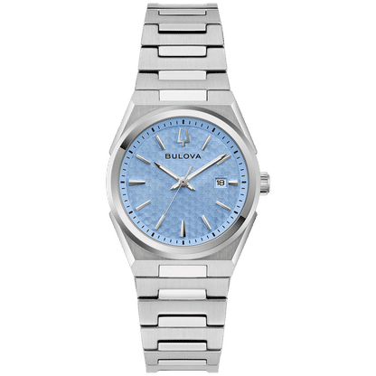Bulova Classic 96M177 Damenuhr Blau • Quarzwerk mit Datum • Edelstahlgehäuse