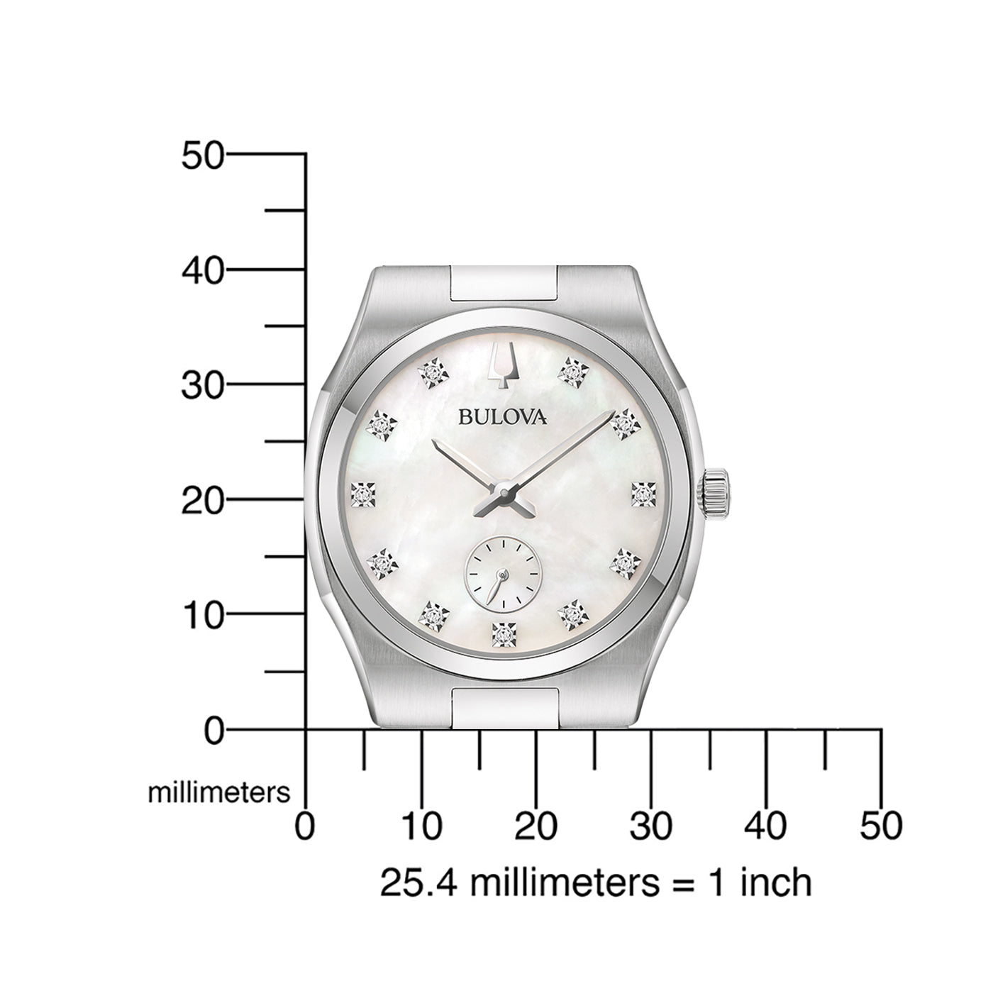 Bulova Surveyor 96P242 Damenuhr Silber • Quarzwerk mit 11 Diamanten • Edelstahlarmband, Bild 4