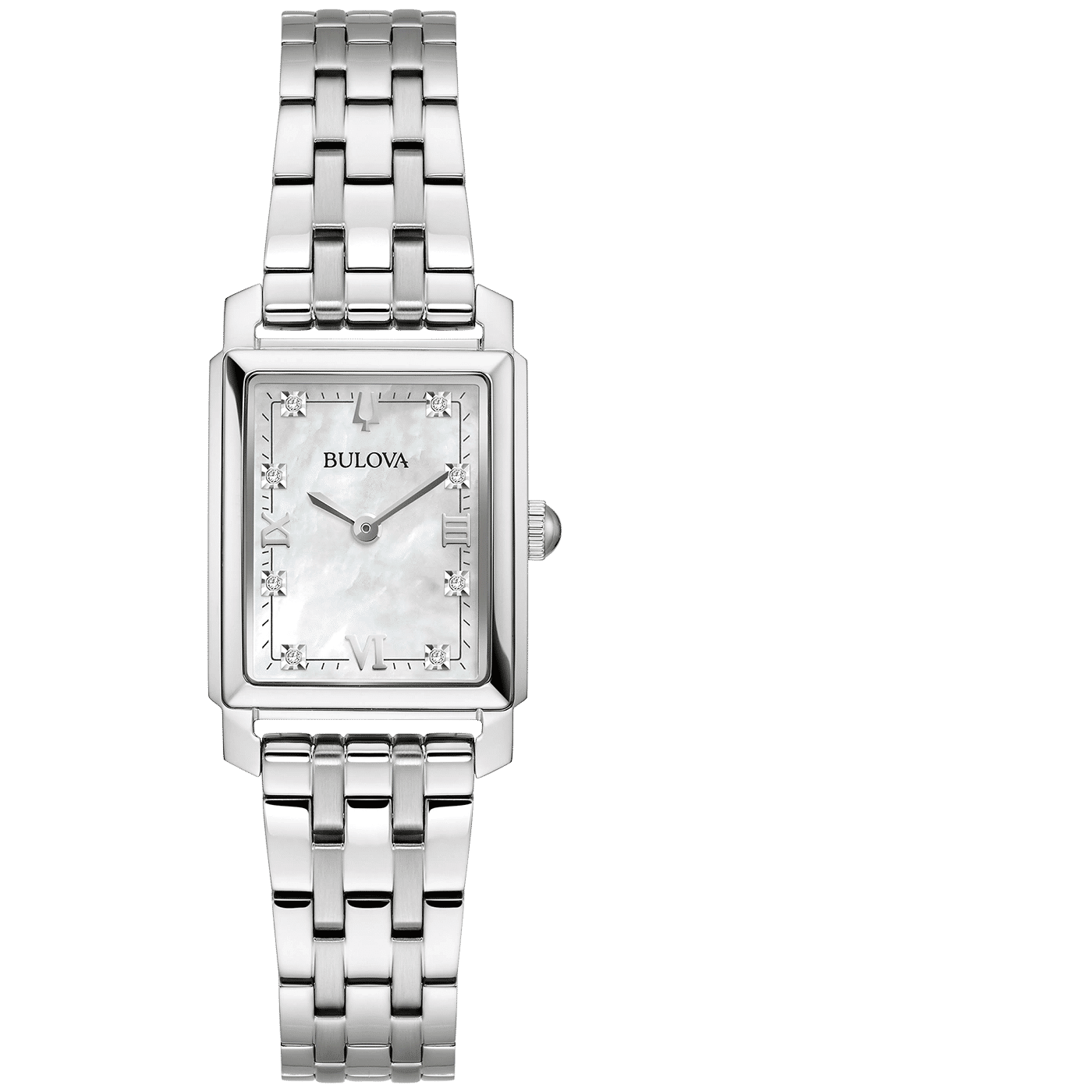 Bulova Sutton 96P244 Damen Armbanduhr • Perlmutt-Zifferblatt • 8 Diamanten