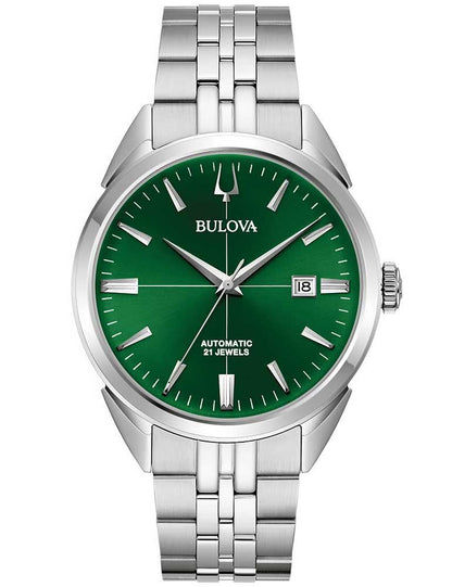 Bulova Sutton 96B424 Herren • Automatikwerk • Grünes Sunburst-Zifferblatt