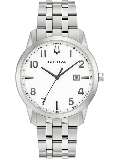 Bulova Classic 96B474 Herren Armbanduhr Weiß • Miyota Quarzwerk • Mineralglas