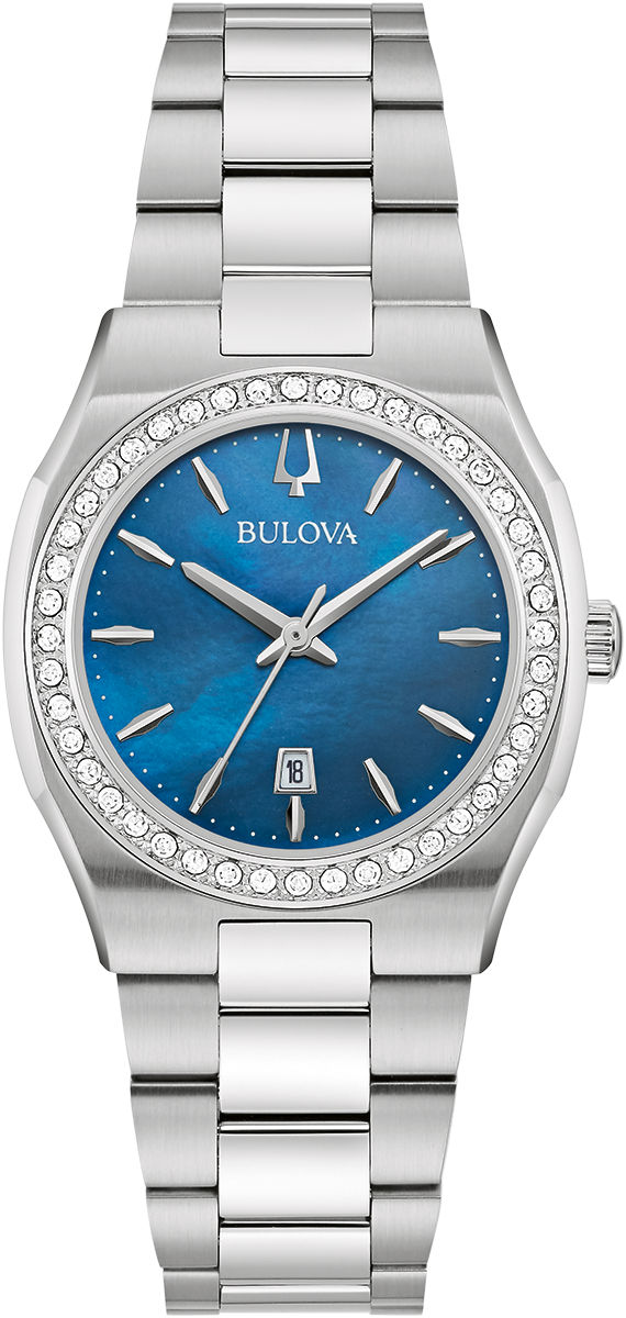 Bulova Surveyor 96R246 Damenuhr Silber • Diamant-Lünette • Mineralglas