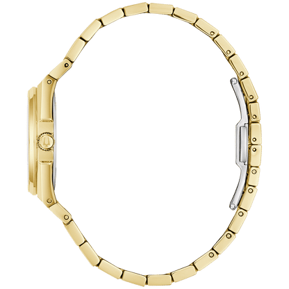 Bulova Classic 97M123 Damenuhr Weiß • Goldplattiertes Edelstahlgehäuse • Datum, Bild 2