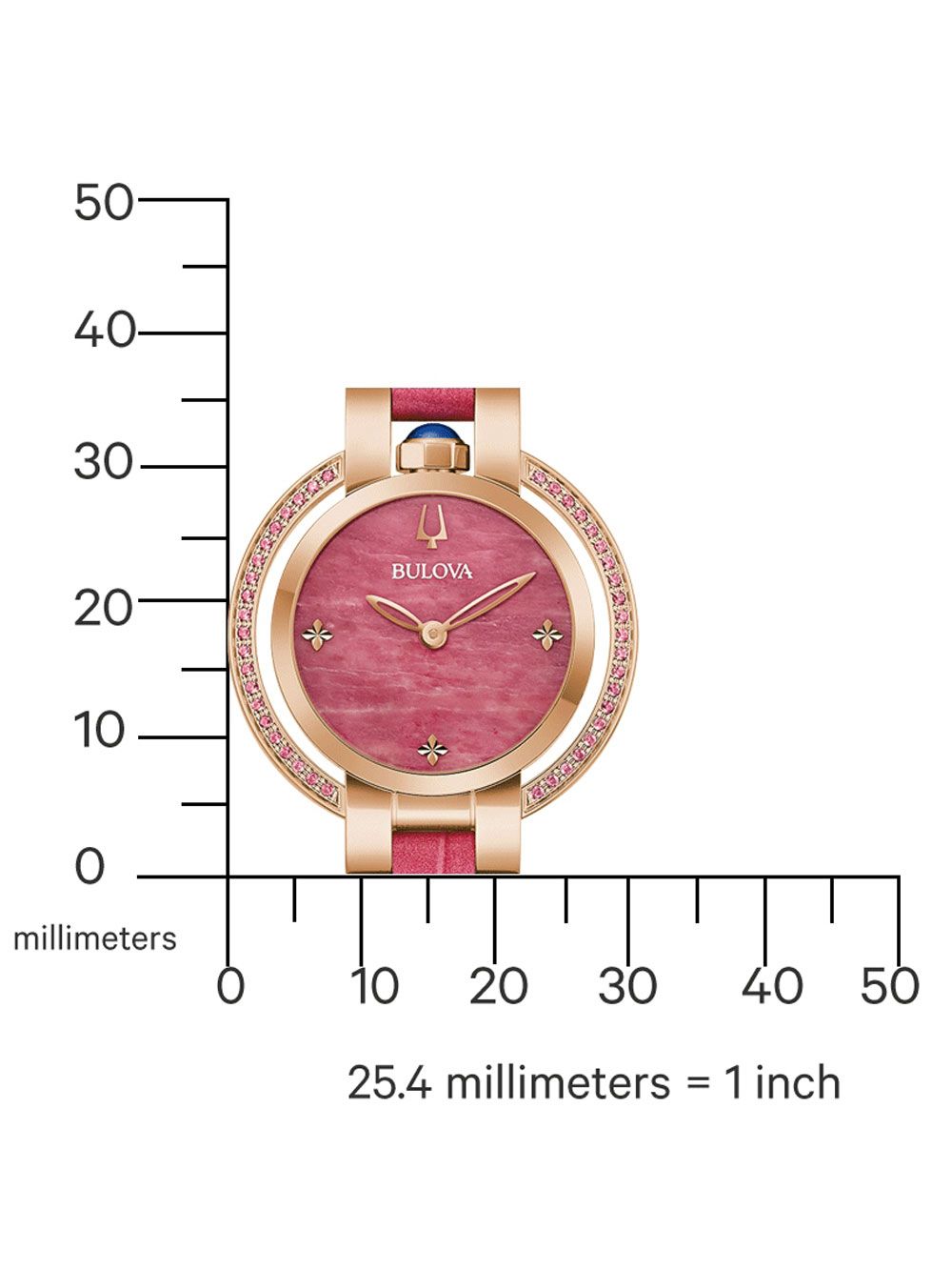 Bulova Rubaiyat 97R103 Damen Armbanduhr Roségold • Saphirglas • 42 rosa Saphire, Bild 4