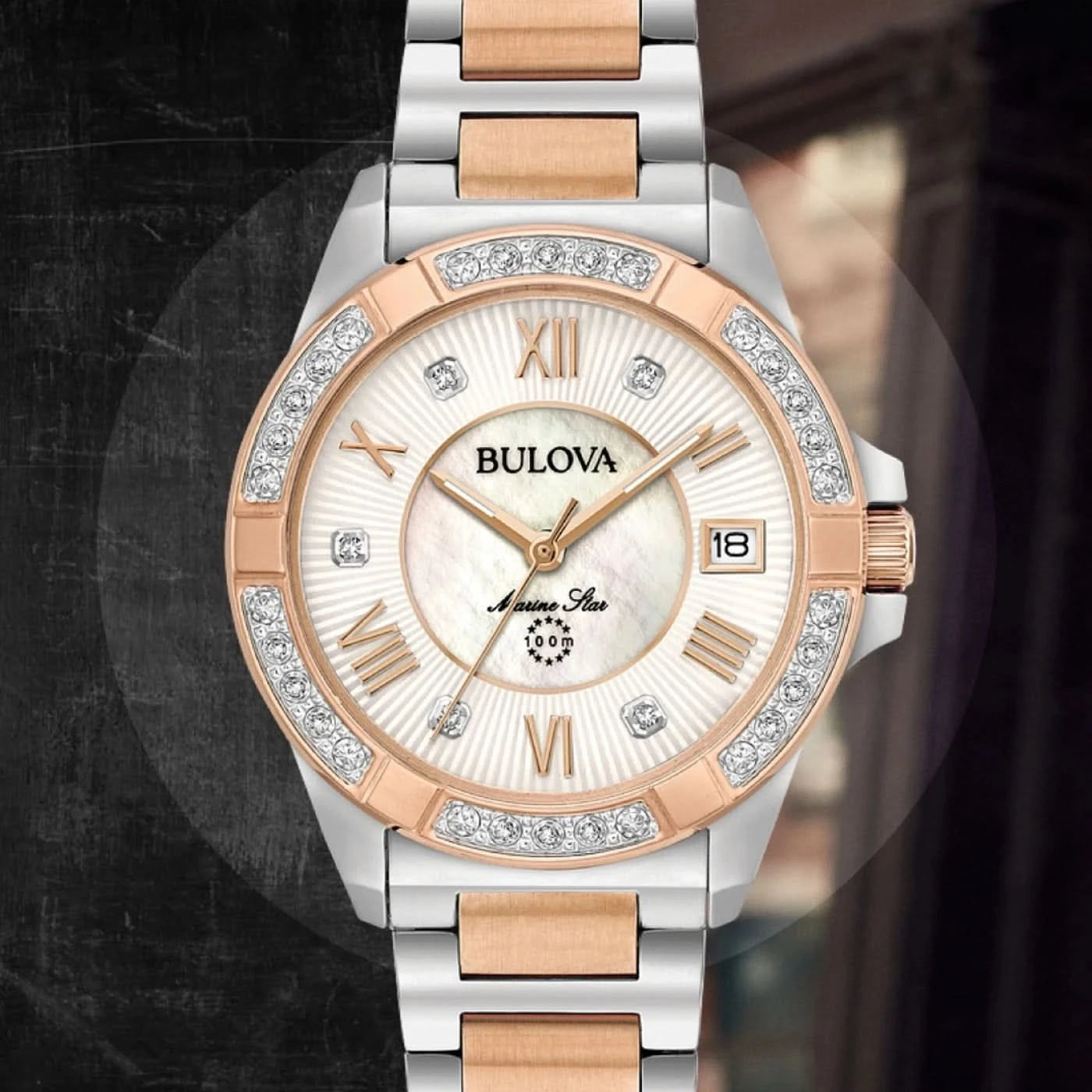 Bulova Marine Star 98R234 Women's Watch • 23 Diamonds • Sapphire Glass