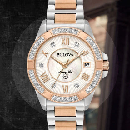 Bulova Marine Star 98R234 Women's Watch • 23 Diamonds • Sapphire Glass
