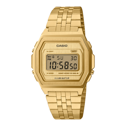 Casio Vintage A1000G-9EF Armbanduhr Gold • Vollmetallgehäuse aus Edelstahl • Super Illuminator LED, Bild 2