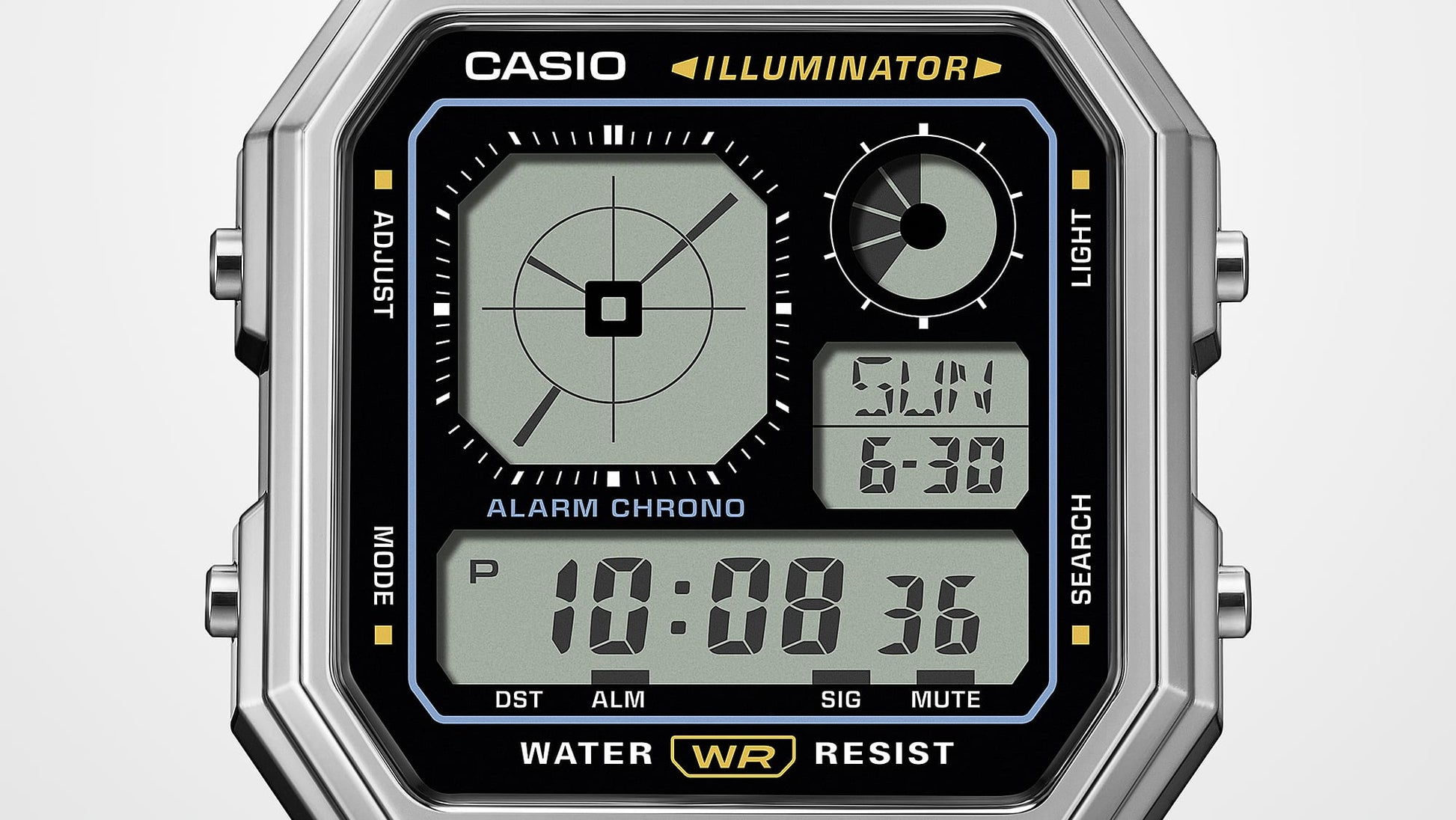 Casio Edgy A130WEG-9AEF Armbanduhr Gold • LCD mit Analoguhranzeige • Retro-futuristisches Design, Bild 4