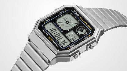 Casio Edgy A130WEG-9AEF Armbanduhr Gold • LCD mit Analoguhranzeige • Retro-futuristisches Design, Bild 5