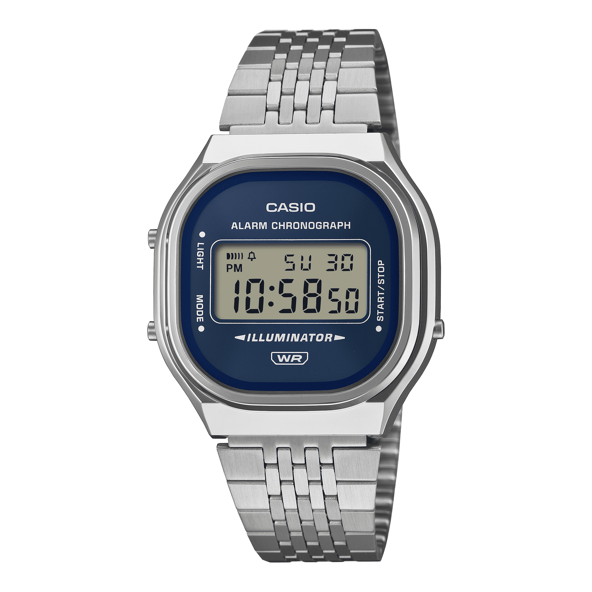 Casio Vintage A140WE-2AEF Armbanduhr Silber • Digitales Zifferblatt mit Sunray-Finish • Retro-Metall-Armband, Bild 2