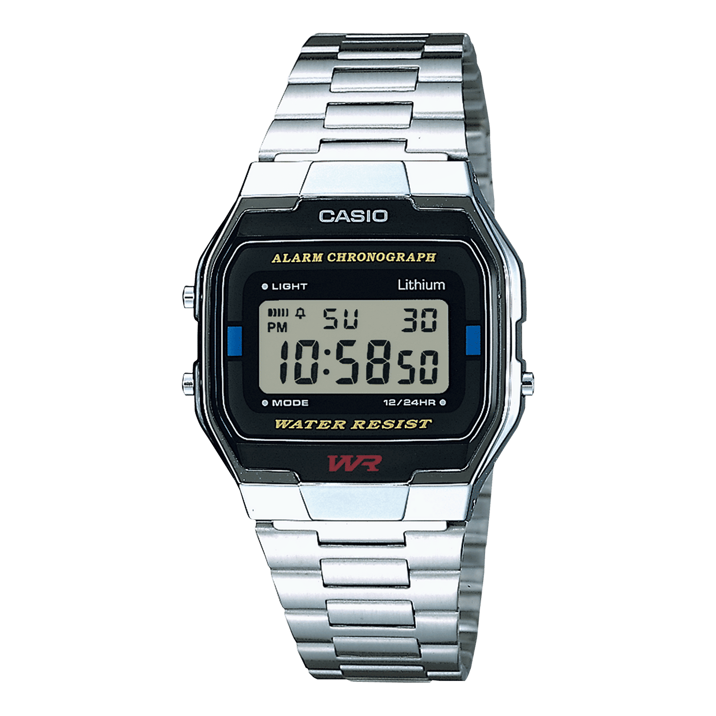 Casio Collection A163WA-1QES Digitaluhr Silber • Edelstahlarmband • Retro-Design, Bild 2