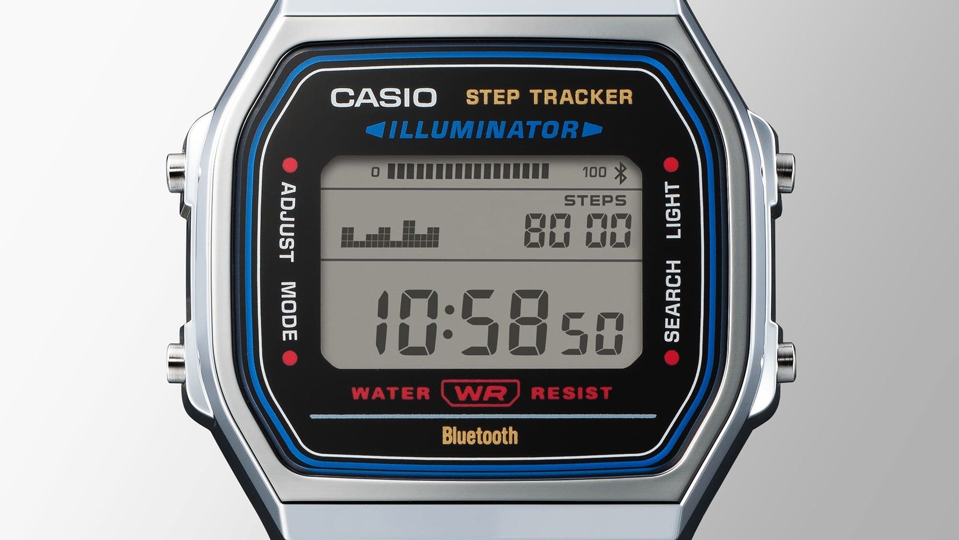 Casio Vintage ABL-100WE-2AEF Nahansicht: digitale Armbanduhr mit großem Display