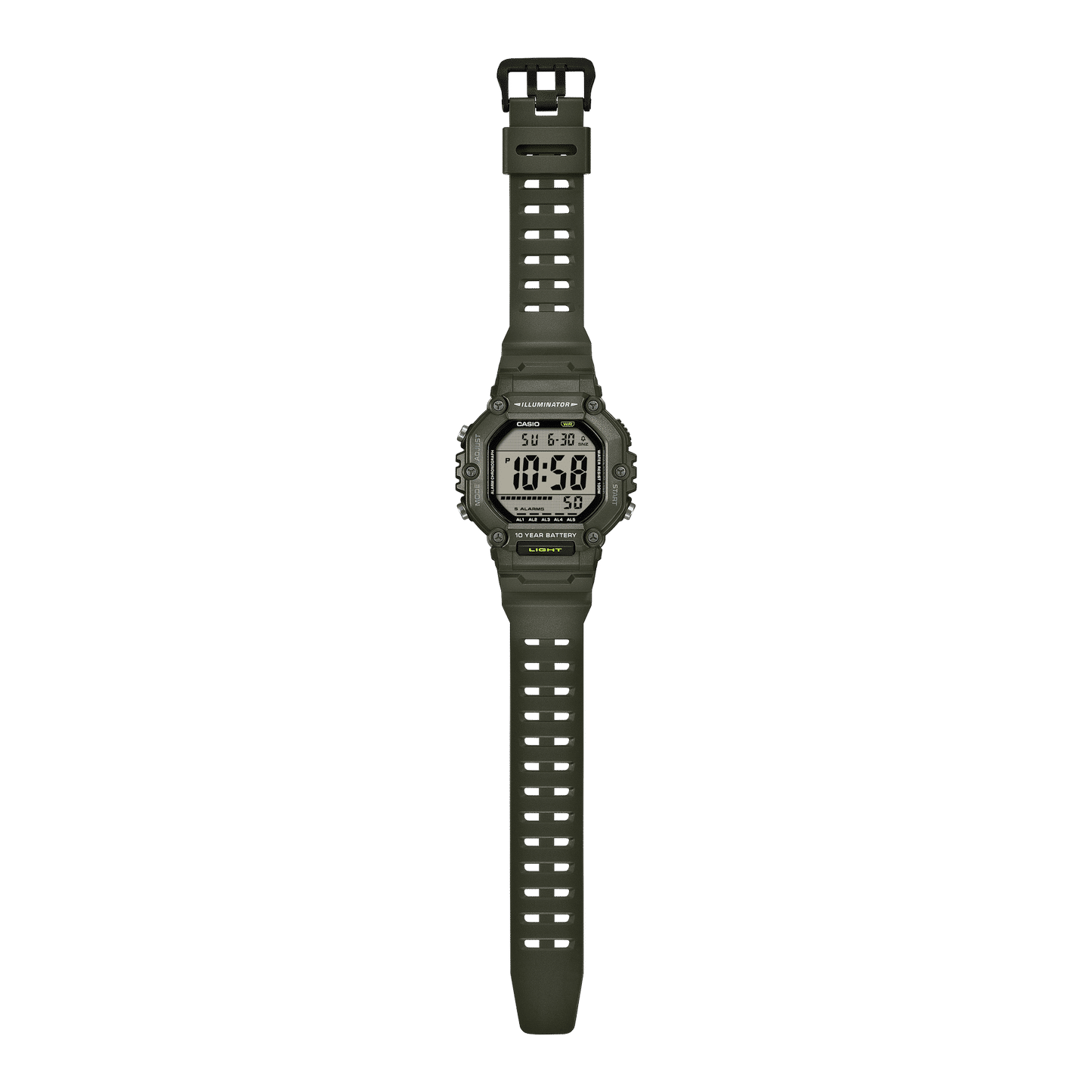 Casio AE-1600HX-3AVEF Armbanduhr Khaki • Digitale Zeitanzeige • 10 Bar Wasserdicht, Bild 3