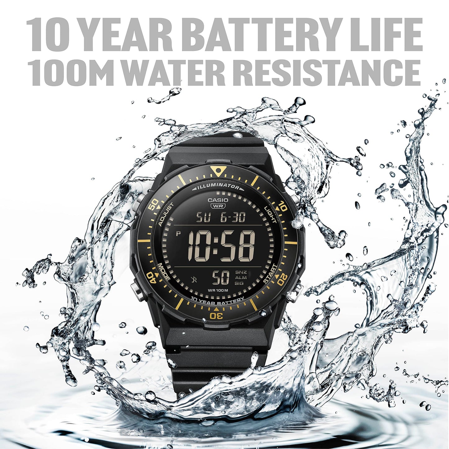 Casio Timeless AE-1700H-1BVEF Armbanduhr Schwarz • 100m Wasserdicht • LED-Beleuchtung, Bild 3