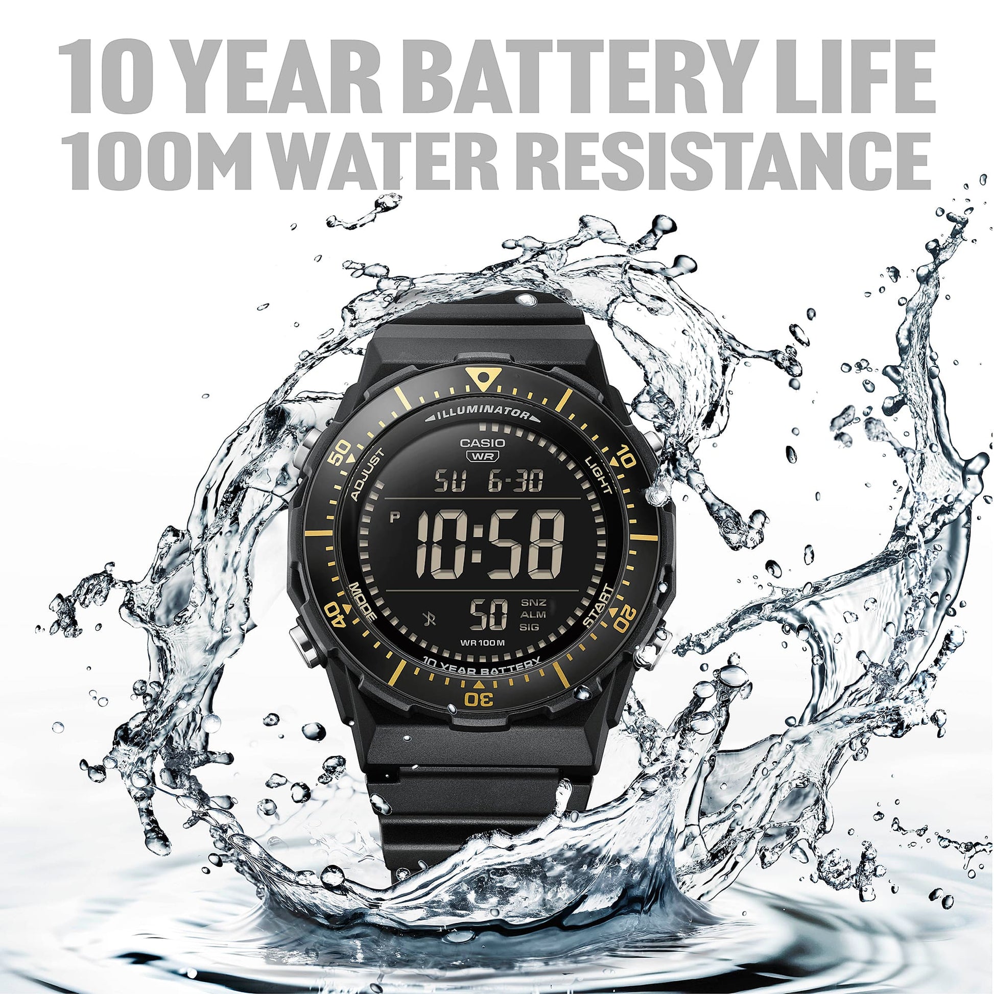 Casio Timeless AE-1700H-1BVEF Armbanduhr Schwarz • 100m Wasserdicht • LED-Beleuchtung, Bild 3