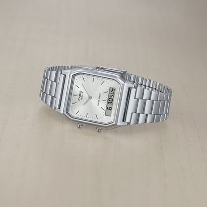 Casio Vintage AQ-230A-7AMQYES Uhr • Kultiges Retro-Design • Dual-Zeitanzeige