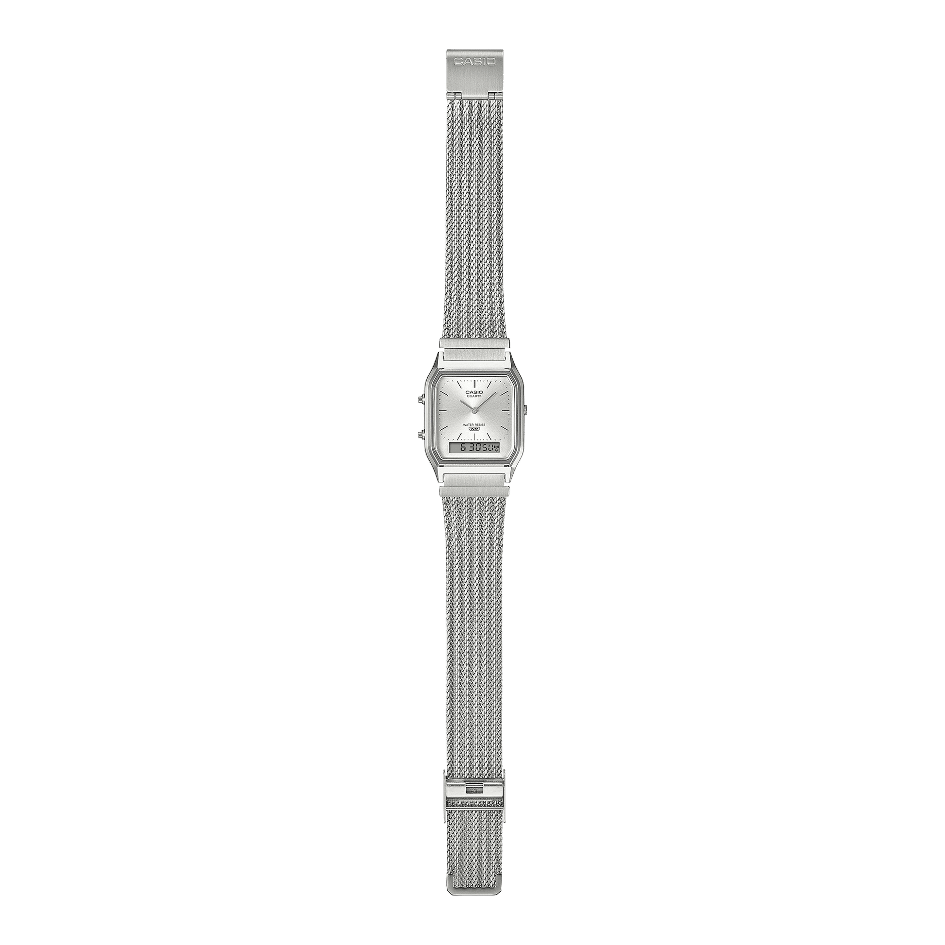Casio Vintage AQ-230EM-7AEF Armbanduhr Silber • Mesh-Armband • Analog-Digital, Bild 7