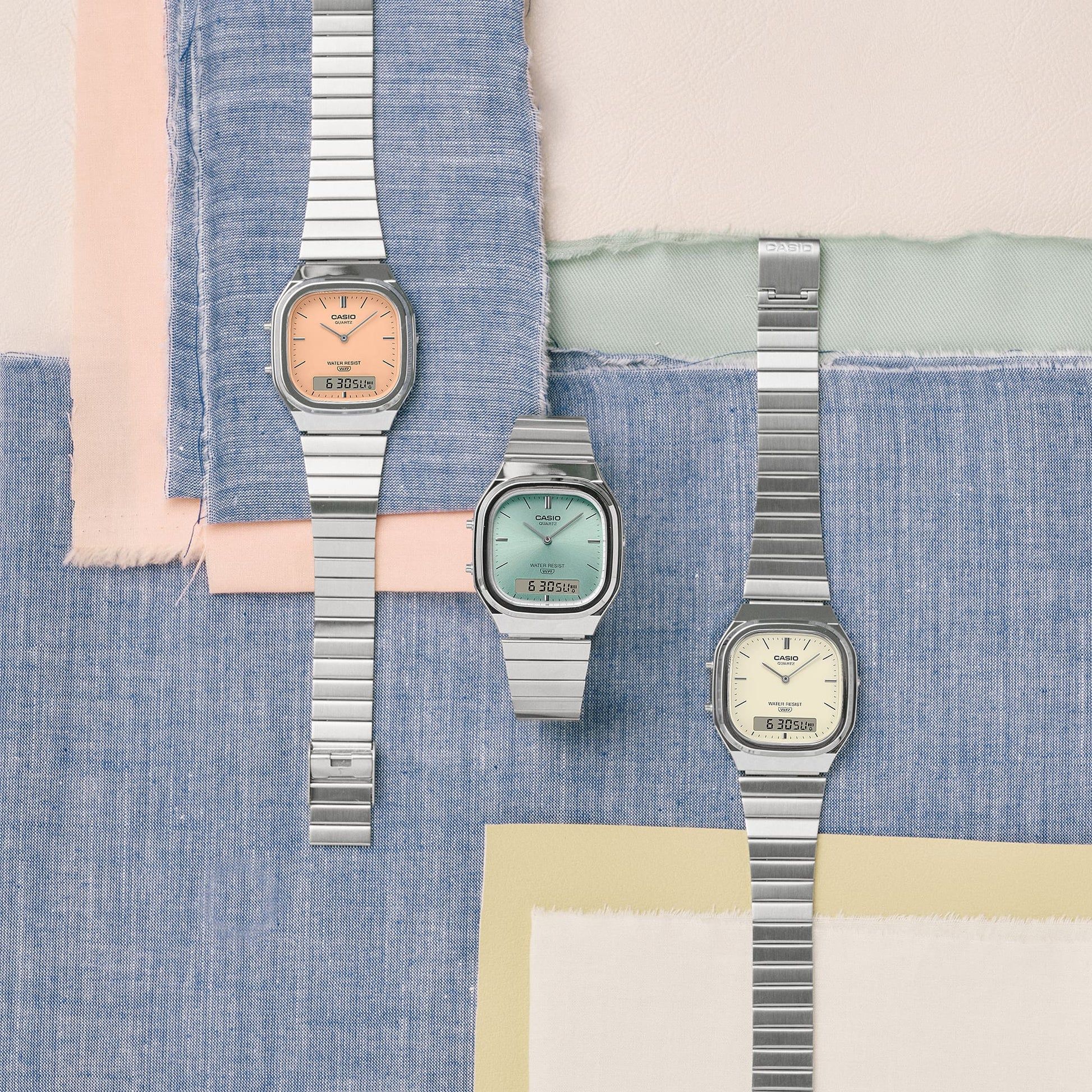 Casio Vintage AQ-240E-2AEF Armbanduhr Hellblau • Analog-Digital • Retro-modern, Bild 11