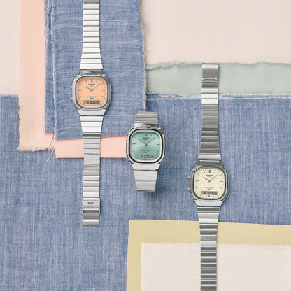 Casio AQ-240E-7A2EF Edgy Collection Armbanduhr Crème • Analog-Digital • Retro-Moderne Ästhetik, Bild 11