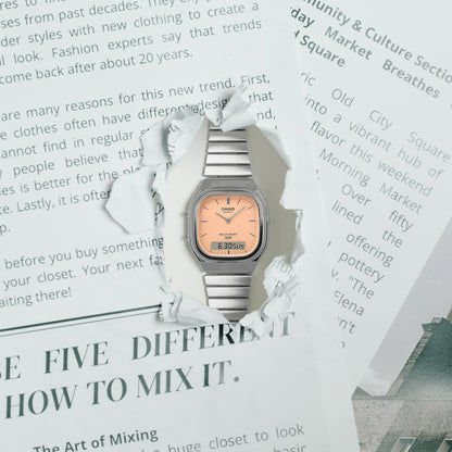 Casio AQ-240E-4AEF Edgy Collection Armbanduhr Pfirsich • Ana-Digi Anzeige • Retro-Modern Design, Bild 8